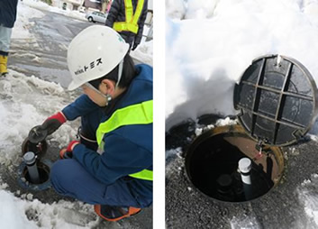 Installing a transmitter in a manhole