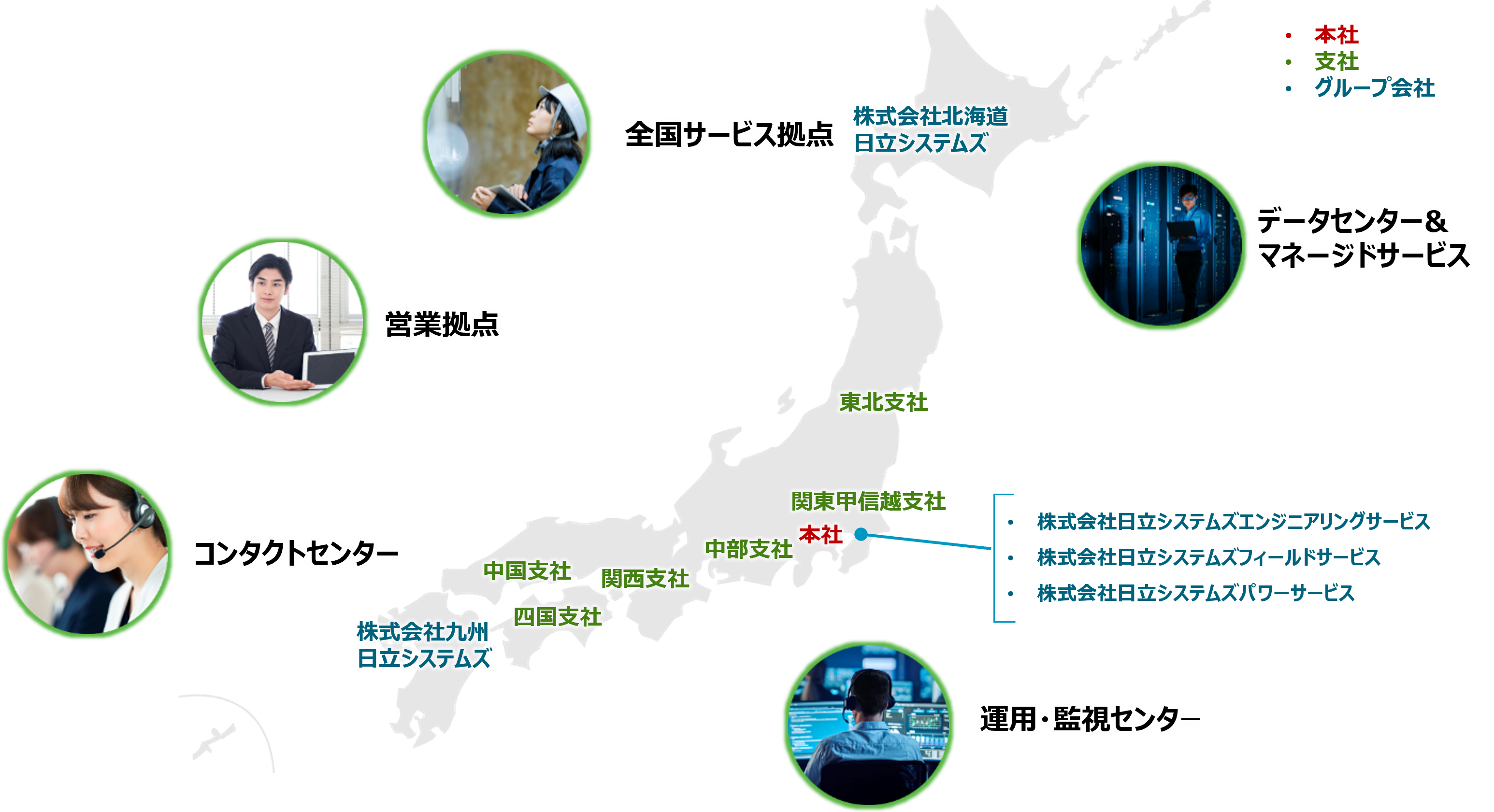 全国拠点からお客さま先へ迅速対応