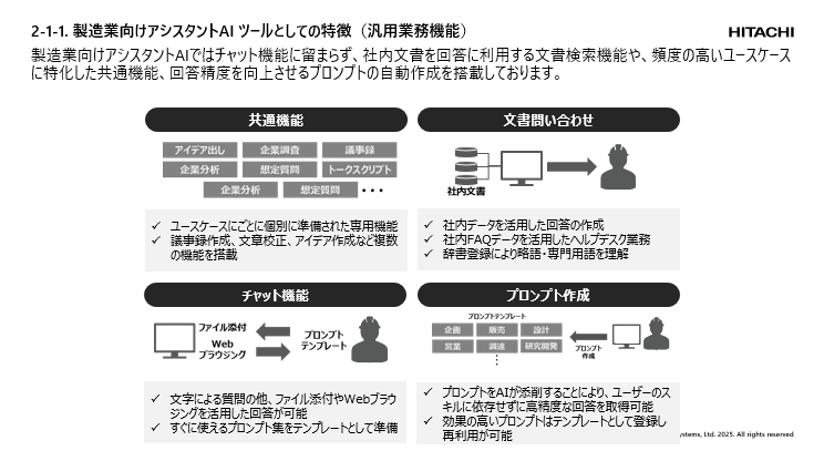 講演資料より：ツールとしての特長（汎用業務機能）