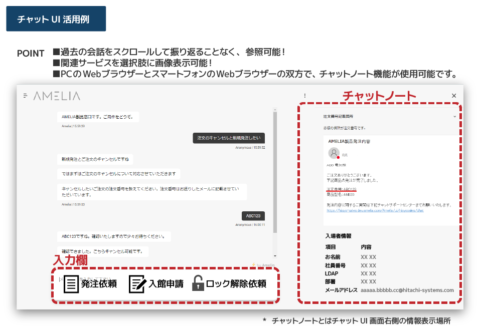 チャットUI活用例