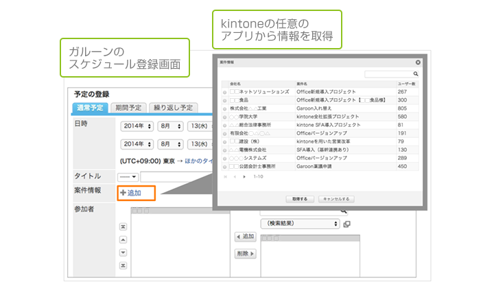 連携の画面例