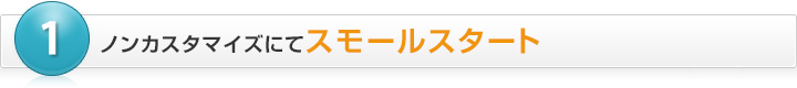 ノンカスタマイズにてスモールスタート