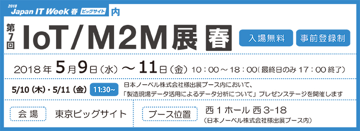 「第7回IoT/M2M展【春】」開催案内