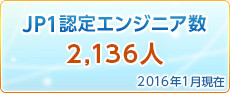 JP1認定エンジニア数 2,136人 2016年1月現在