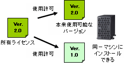 図：重複インストール権の管理方法