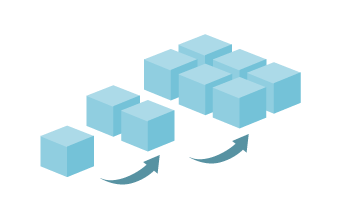 スケールアウト型MPPアーキテクチャ/MPP(Massive Parallel Processing)アーキテクチャにより、業界標準のx86サーバーをクラスターに追加するだけで、容易にスケールアウトを実現できます。