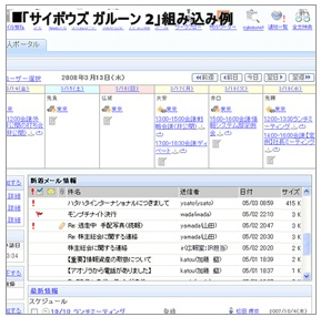 「サイボウズ ガルーン 2」組み込み例