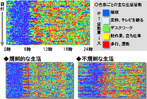 可視化した日々の生活リズムの「像」