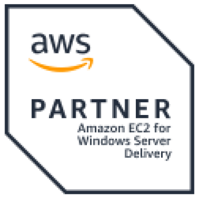 「Amazon EC2 for Microsoft Windows Server デリバリーパートナー」のロゴ
