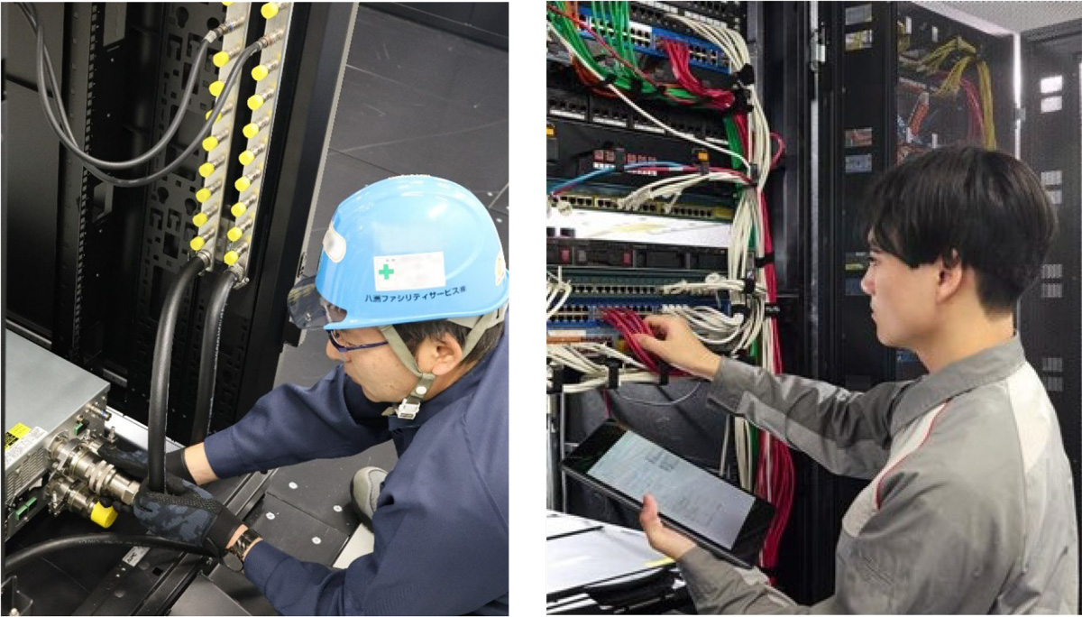 サービスのイメージ図（据え付け作業と保守点検の様子）