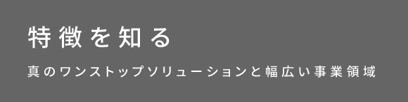 特徴を知る　真のワンストップソリューションと幅広い事業領域