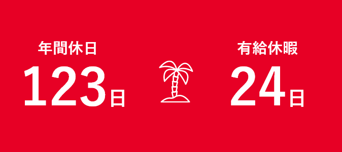 年間休日123日 有給休暇24日