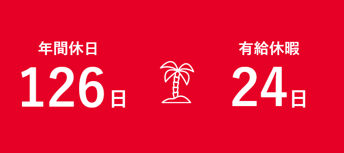 年間休日126日 有給休暇24日