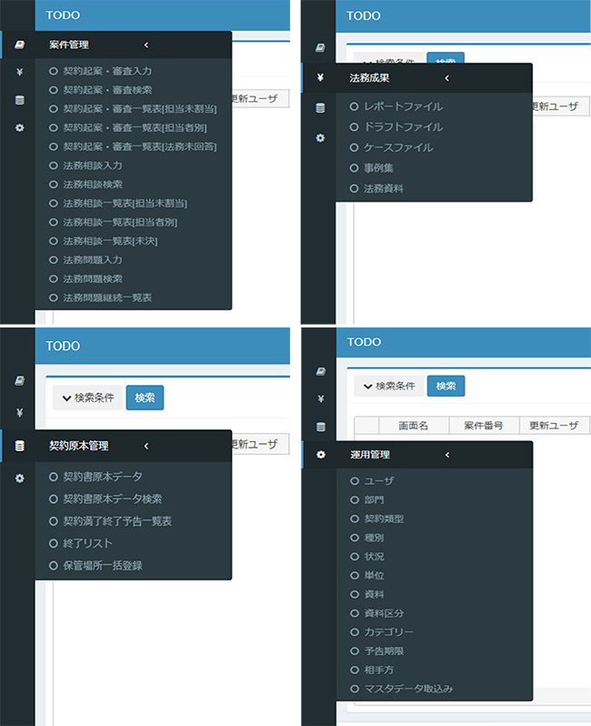 法務契約情報管理支援システムの特長