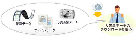 月額定額制なので、大容量データのダウンロードも安心！