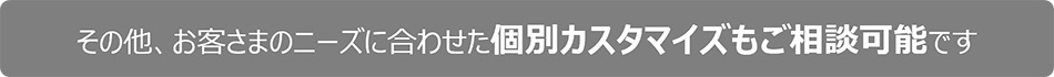 その他、お客さまのニーズに合わせた個別カスタマイズもご相談可能です
