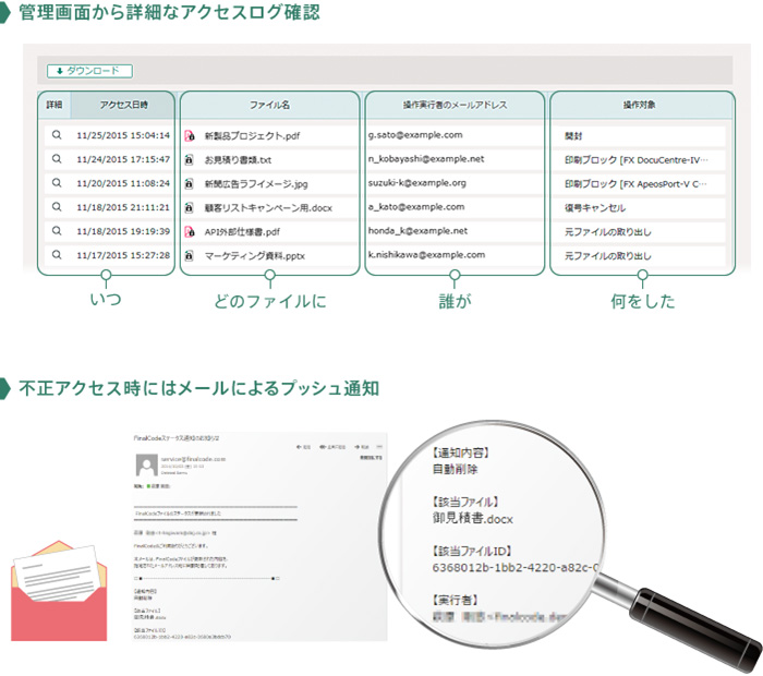 ファイル追跡・ログ管理